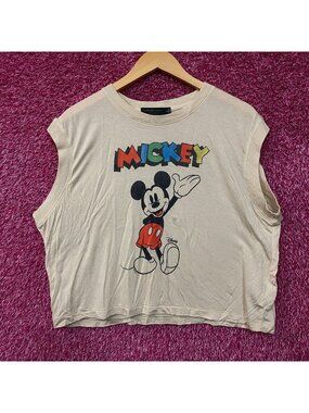 Junk Food Clothing X Disney Waving Mickey Vintage Tissue Tank XL